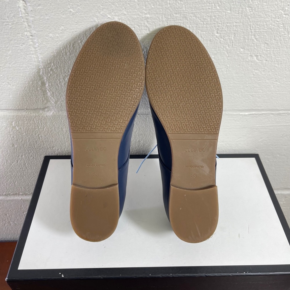 Julia Bo Navy Blue Soft Leather Plain Toe Comfort Shoes Women's 38 EU/7.5-8 US - Picture 9 of 10